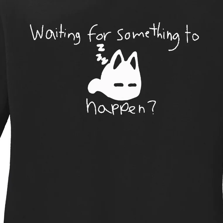 Cat Lover Waiting For Something To Happen Omori Cat Inspired Ladies Long Sleeve Shirt