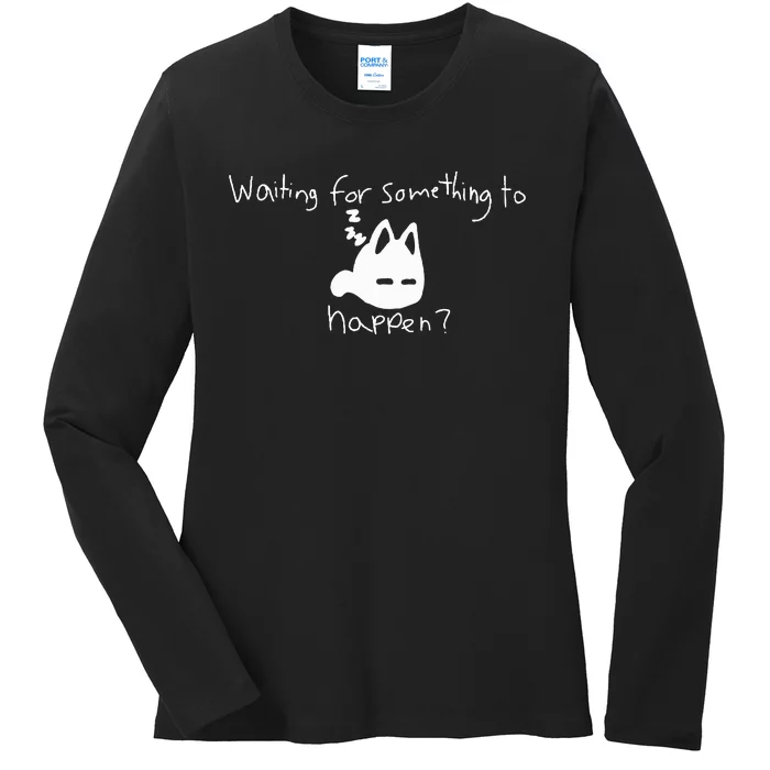 Cat Lover Waiting For Something To Happen Omori Cat Inspired Ladies Long Sleeve Shirt