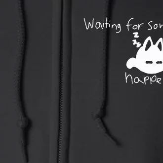 Cat Lover Waiting For Something To Happen Omori Cat Inspired Full Zip Hoodie