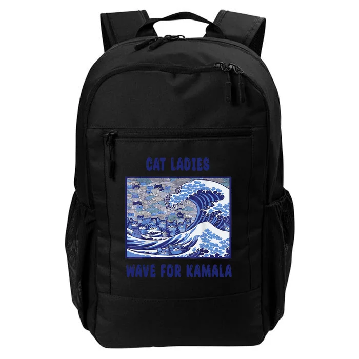 Cat Ladies Wave For Kamala Funny Cat President 2024 Daily Commute Backpack