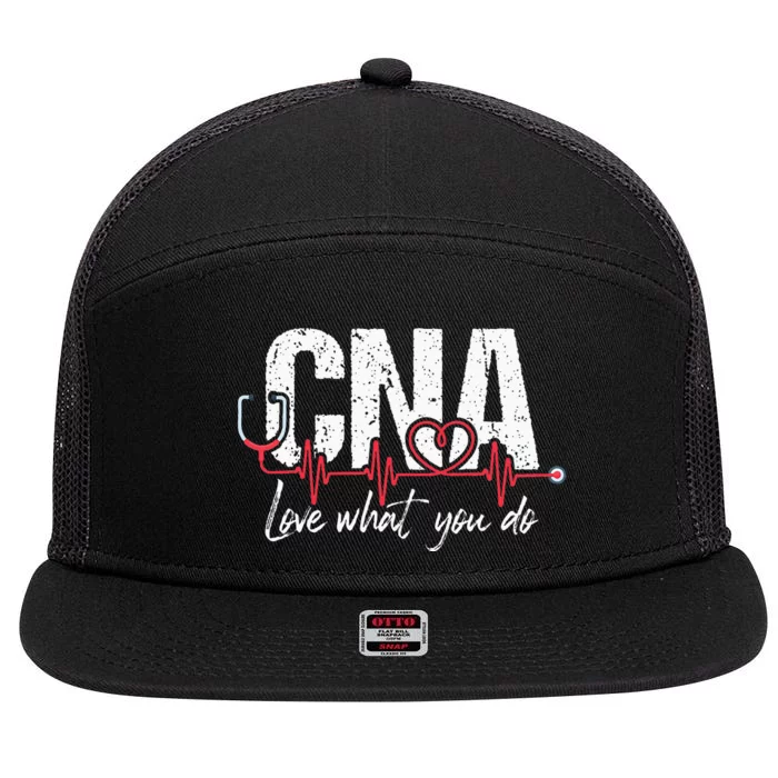 CNA Love What You Do Certified Nursing Assistant Nurse 7 Panel Mesh Trucker Snapback Hat