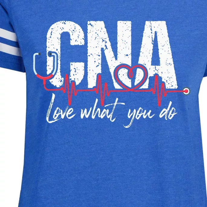 CNA Love What You Do Certified Nursing Assistant Nurse Enza Ladies Jersey Football T-Shirt