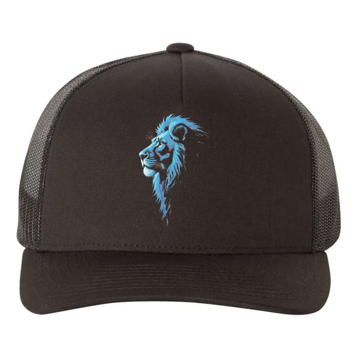 Cool Lion With Blue Eyes Gift Yupoong Adult 5-Panel Trucker Hat