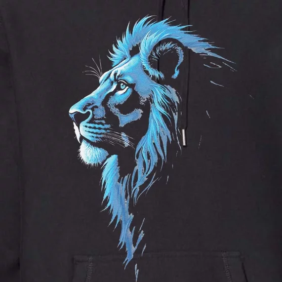 Cool Lion With Blue Eyes Gift Premium Hoodie