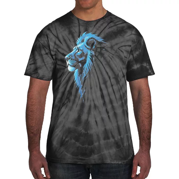 Cool Lion With Blue Eyes Gift Tie-Dye T-Shirt