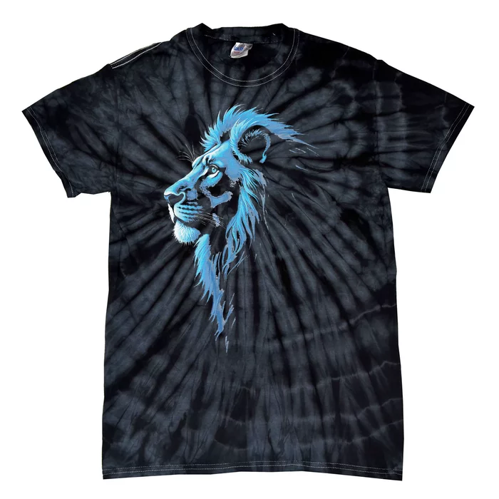 Cool Lion With Blue Eyes Gift Tie-Dye T-Shirt