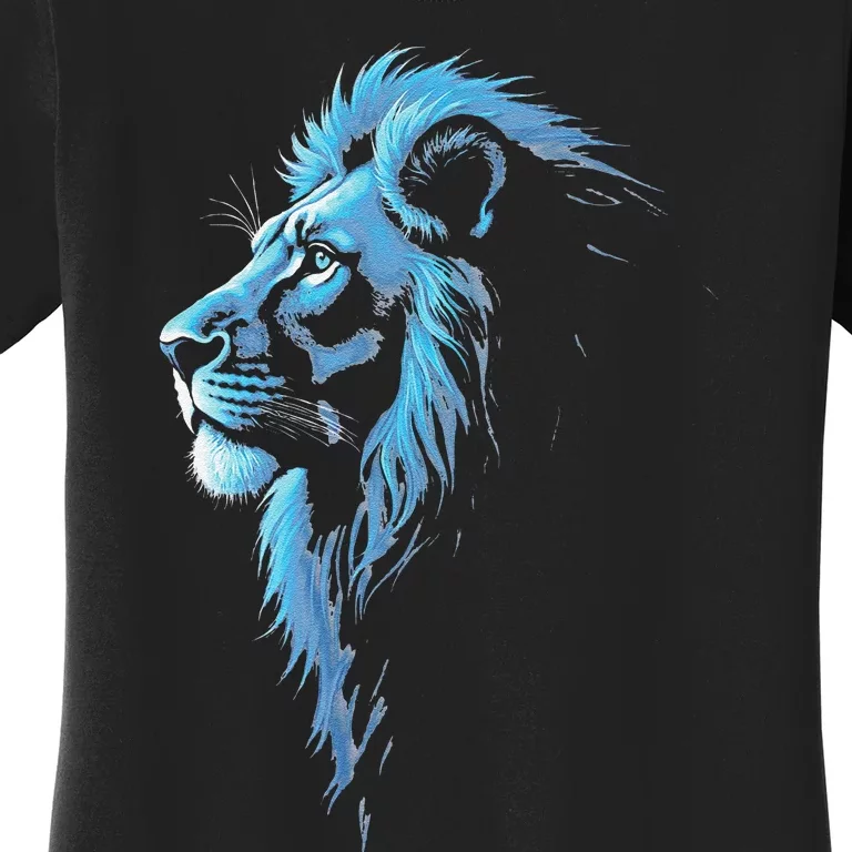 Cool Lion With Blue Eyes Gift Women's T-Shirt