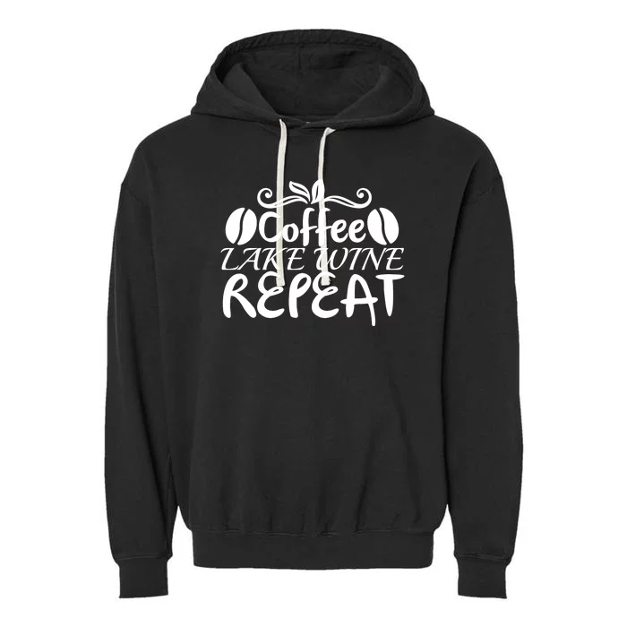 Coffee Lake Wine Repeat Garment-Dyed Fleece Hoodie