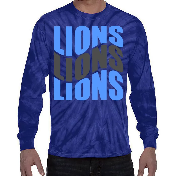 Cool Lions Wave Detroit Football Nfc Tie-Dye Long Sleeve Shirt