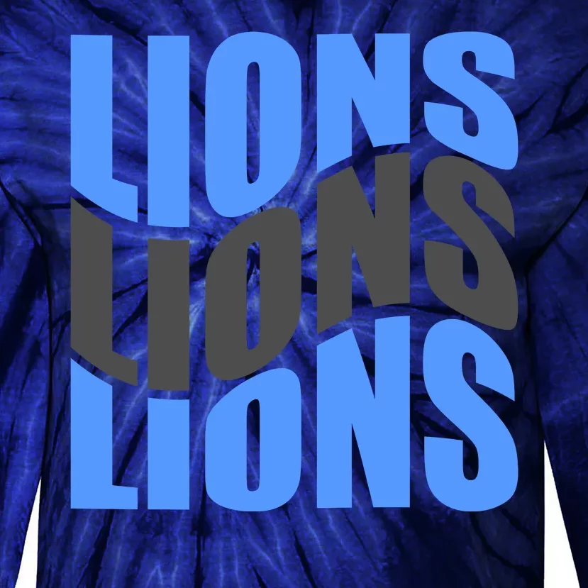 Cool Lions Wave Detroit Football Nfc Tie-Dye Long Sleeve Shirt