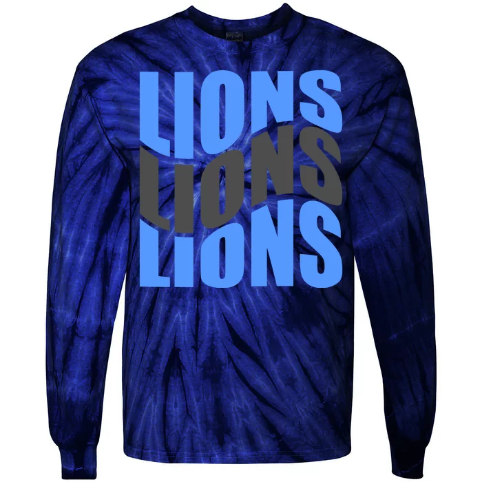 Cool Lions Wave Detroit Football Nfc Tie-Dye Long Sleeve Shirt