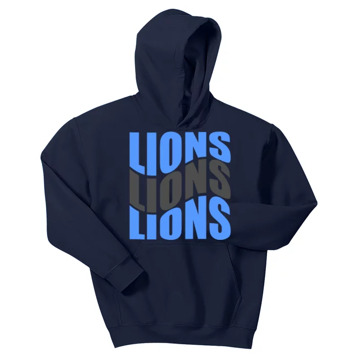 Cool Lions Wave Detroit Football Nfc Kids Hoodie