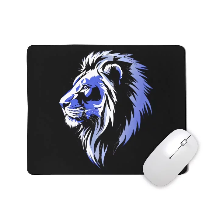 Cool Lion With Blue Eyes Lions Mousepad