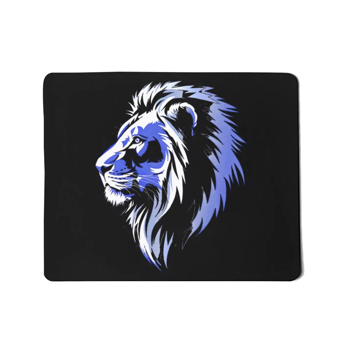 Cool Lion With Blue Eyes Lions Mousepad