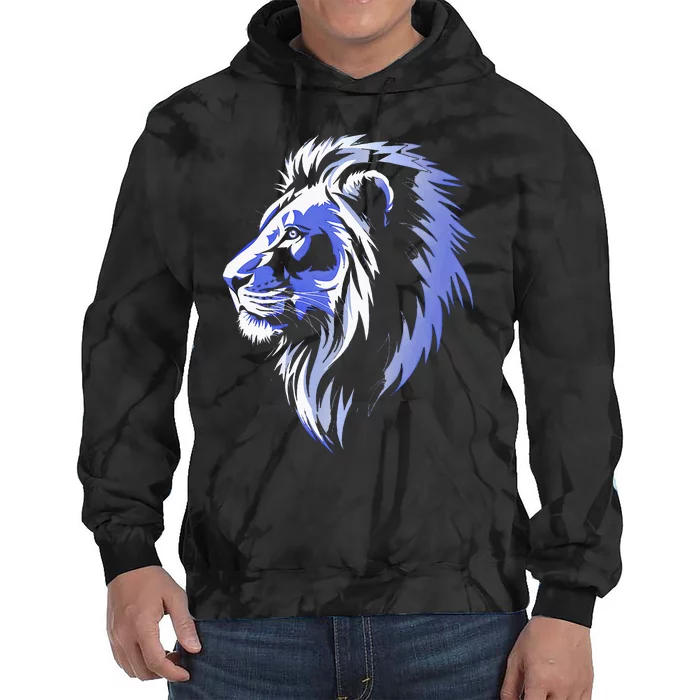 Cool Lion With Blue Eyes Lions Tie Dye Hoodie