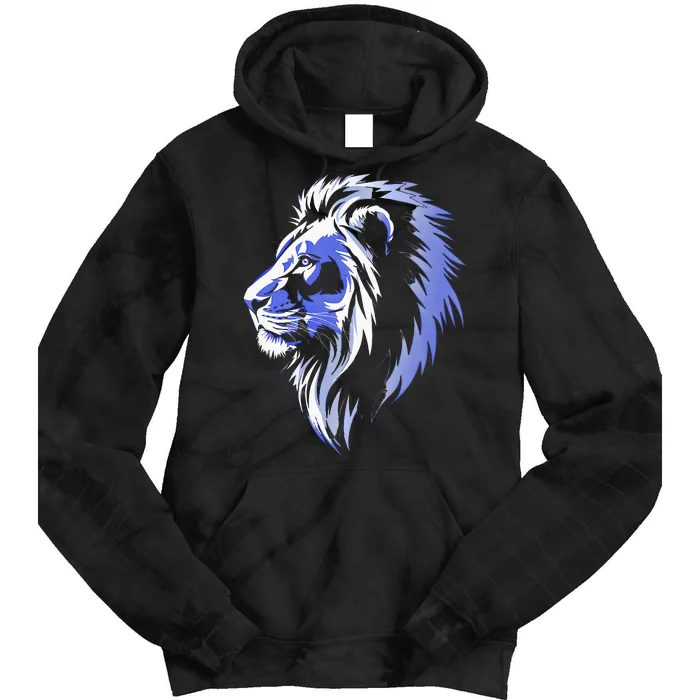 Cool Lion With Blue Eyes Lions Tie Dye Hoodie