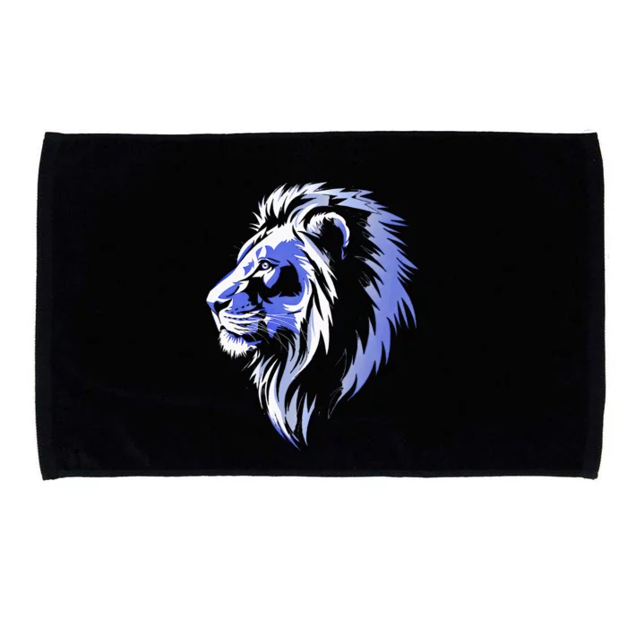 Cool Lion With Blue Eyes Lions Microfiber Hand Towel