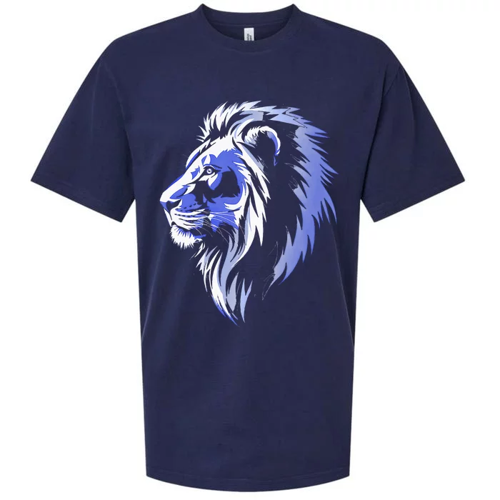 Cool Lion With Blue Eyes Lions Sueded Cloud Jersey T-Shirt