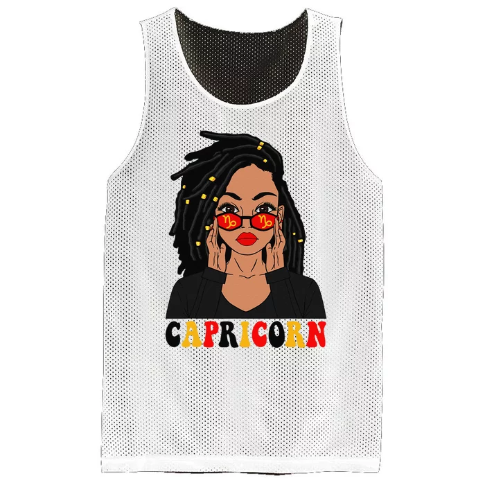 Capricorn Loc'd Woman Zodiac Signs Birthday Mesh Reversible Basketball Jersey Tank