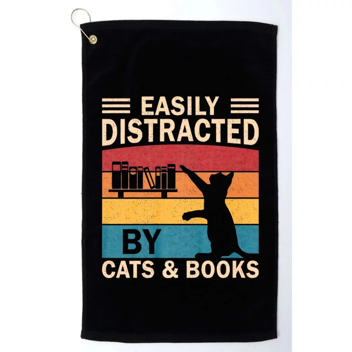 Cat Lover Women Book Lover Reading Librarian Read Platinum Collection Golf Towel