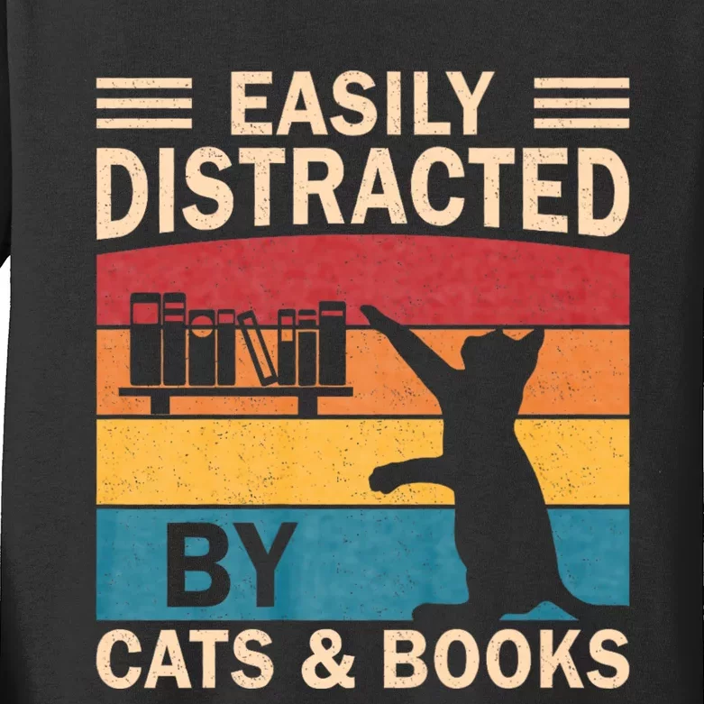 Cat Lover Women Book Lover Reading Librarian Read Kids Long Sleeve Shirt