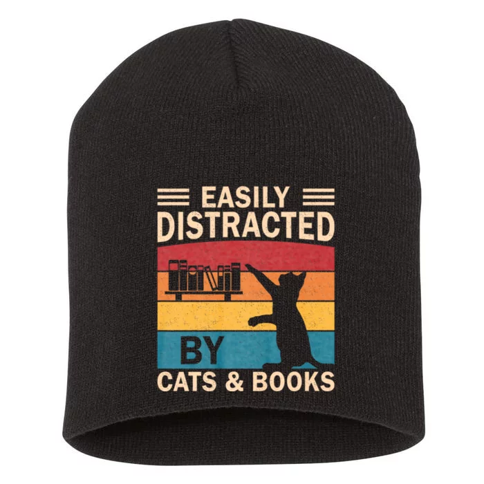 Cat Lover Women Book Lover Reading Librarian Read Short Acrylic Beanie