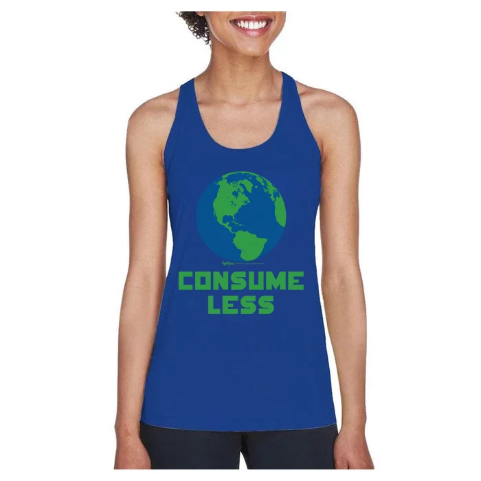 Consume Less World Earth Day Environtal Great Gift Women's Racerback Tank