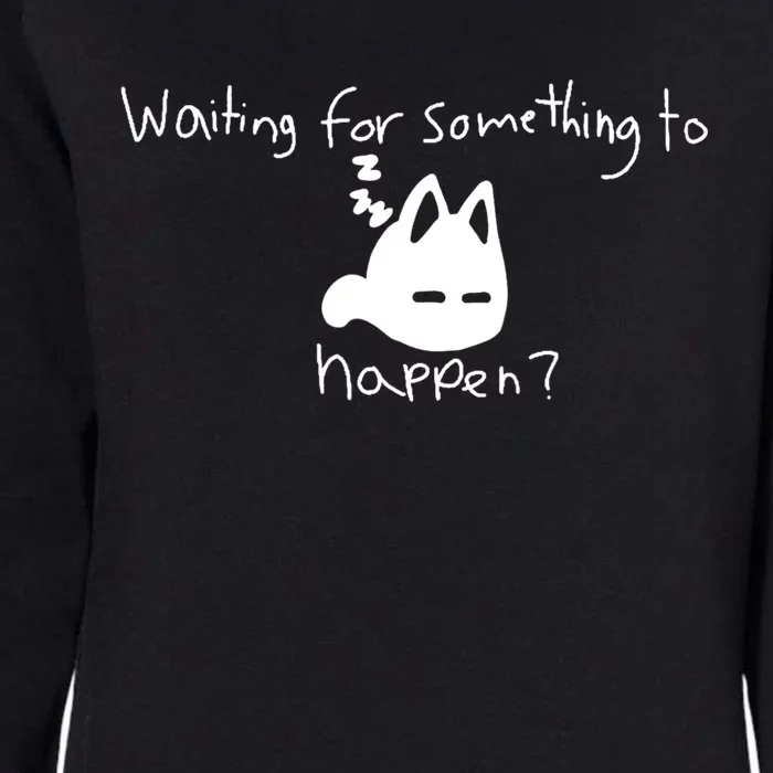 Cat Lover Waiting For Something To Happen Omori Cat Inspired Womens California Wash Sweatshirt