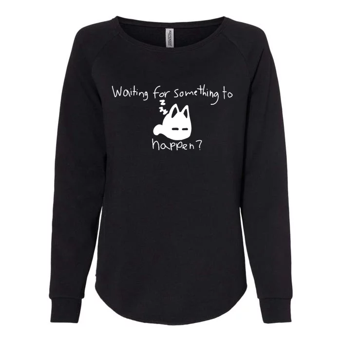 Cat Lover Waiting For Something To Happen Omori Cat Inspired Womens California Wash Sweatshirt