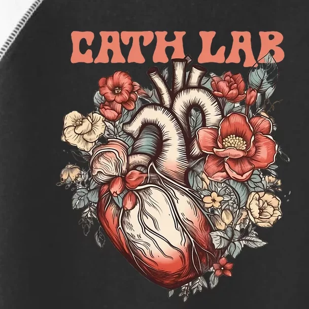 Cath Lab With Human Heart & Flowers Toddler Fine Jersey T-Shirt