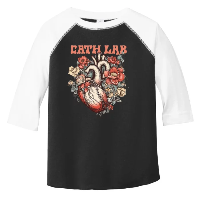 Cath Lab With Human Heart & Flowers Toddler Fine Jersey T-Shirt