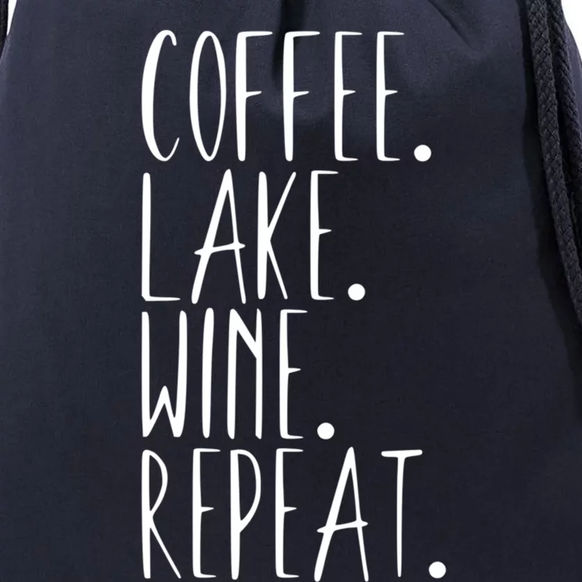 Coffee Lake Wine Repeat Gift Drawstring Bag