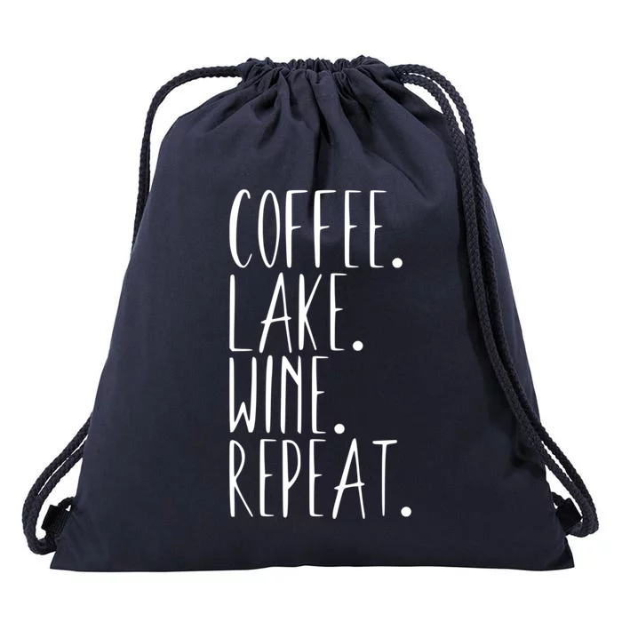 Coffee Lake Wine Repeat Gift Drawstring Bag