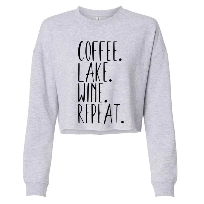 Coffee Lake Wine Repeat Gift Cropped Pullover Crew