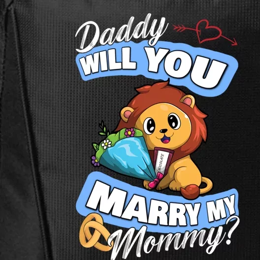 Cute Lion Wedding Offer Daddy Will You Marry My Mommy Gift City Backpack