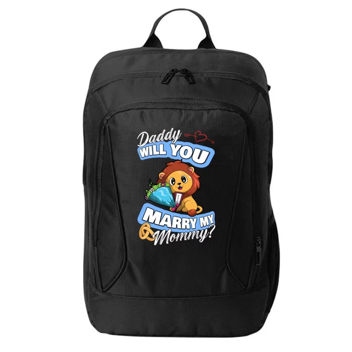 Cute Lion Wedding Offer Daddy Will You Marry My Mommy Gift City Backpack