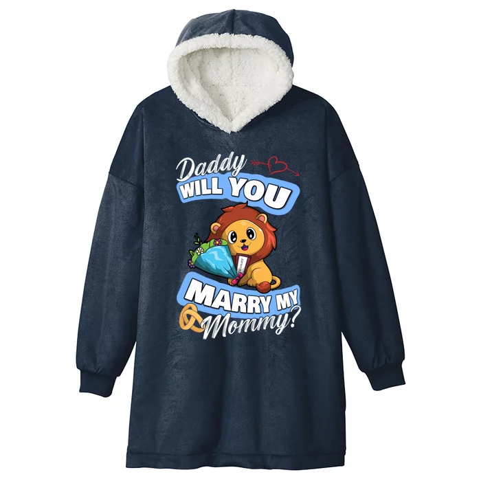 Cute Lion Wedding Offer Daddy Will You Marry My Mommy Gift Hooded Wearable Blanket