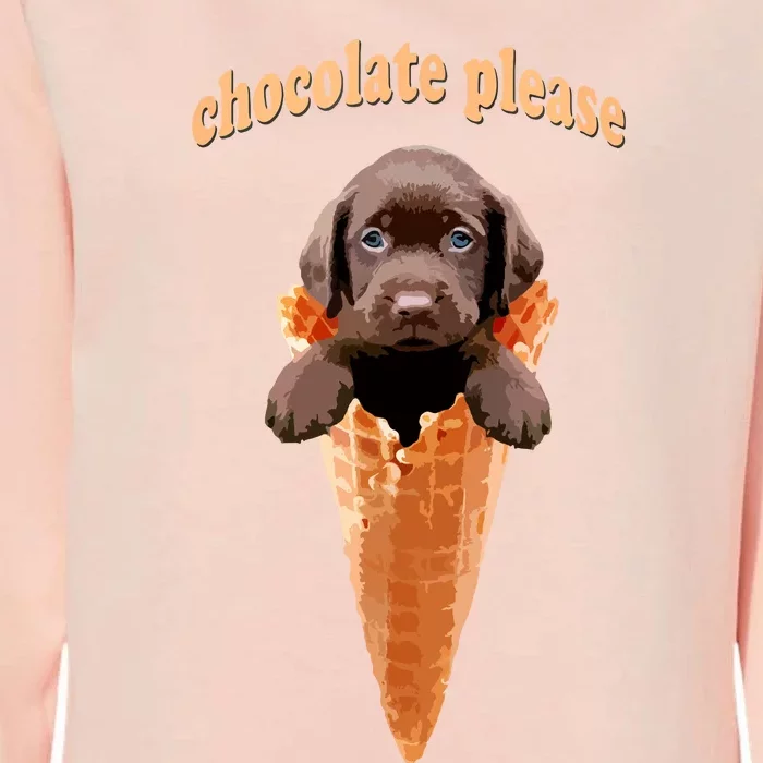 Chocolate Lab Waffle Cone Ice Cream Cute Puppy Womens California Wash Sweatshirt