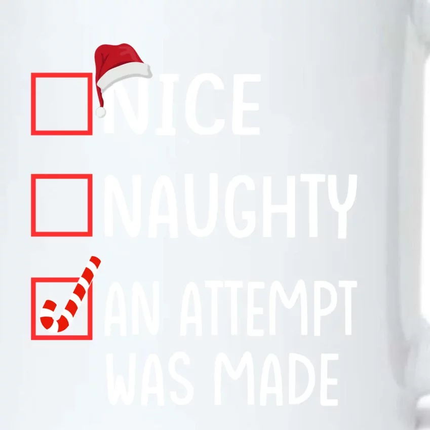 Christmas List Xmas Gift Nice Naughty An Attempt Was Made Gift Black Color Changing Mug