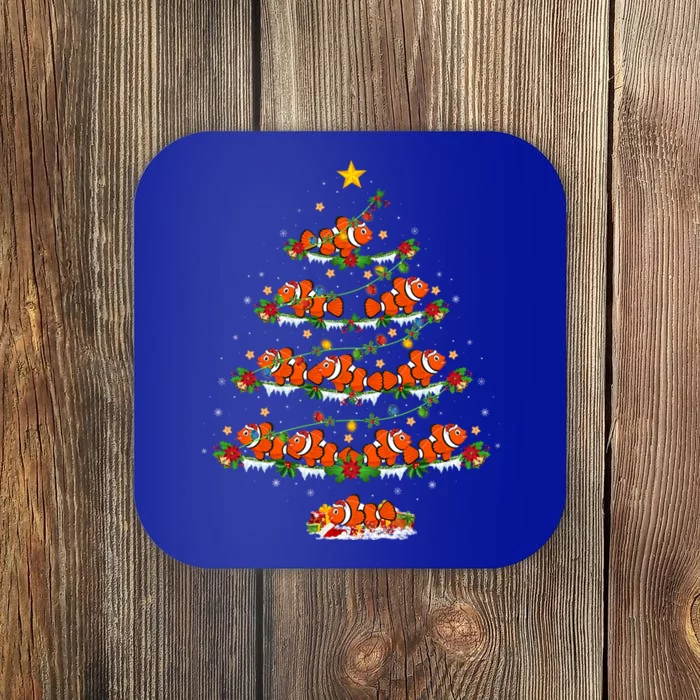 Clownfish Lover Xmas Lighting Clownfish Christmas Tree Gift Coaster