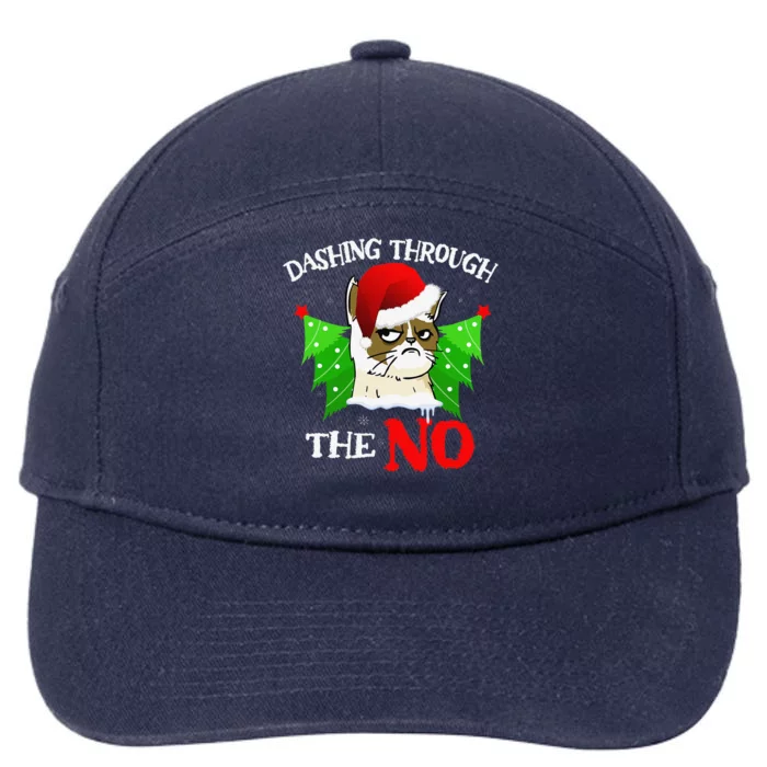 Cat Lover Xmas Dashing Through Grumpy Cats The No Christmas 7-Panel Snapback Hat