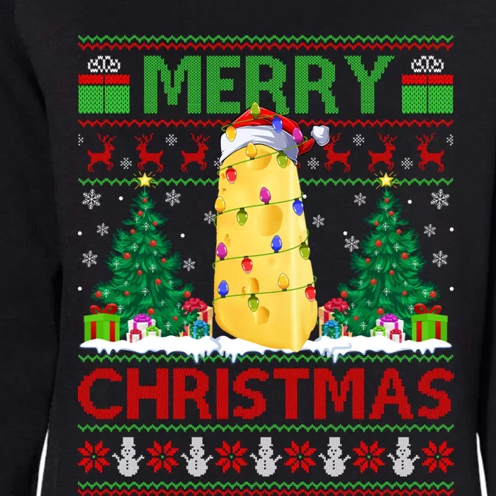 Cheese Lover Xmas Tree Ugly Santa Cheese Christmas Gift Womens California Wash Sweatshirt