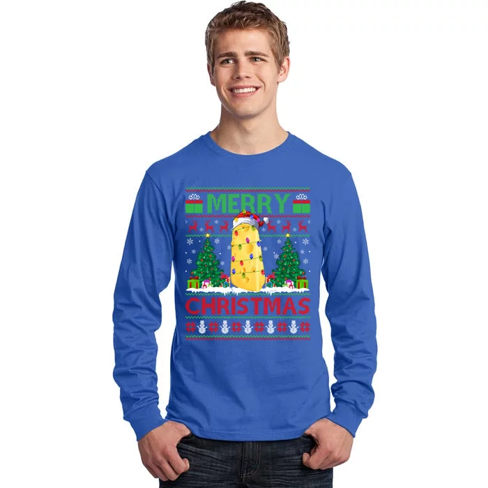 Cheese Lover Xmas Tree Ugly Santa Cheese Christmas Gift Tall Long Sleeve T-Shirt