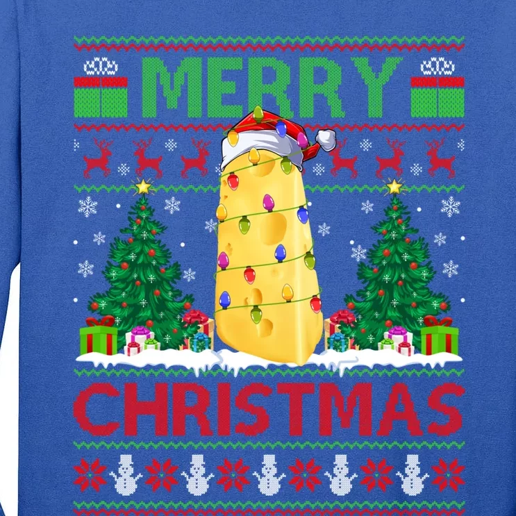 Cheese Lover Xmas Tree Ugly Santa Cheese Christmas Gift Tall Long Sleeve T-Shirt