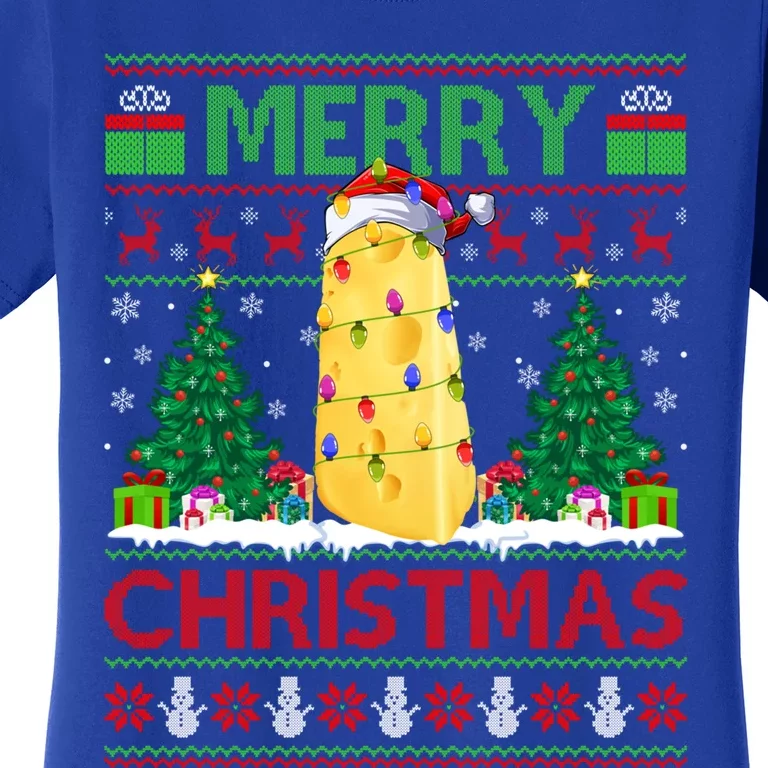 Cheese Lover Xmas Tree Ugly Santa Cheese Christmas Gift Women's T-Shirt