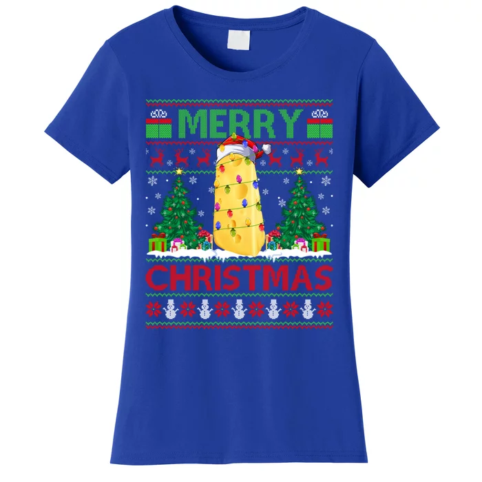 Cheese Lover Xmas Tree Ugly Santa Cheese Christmas Gift Women's T-Shirt