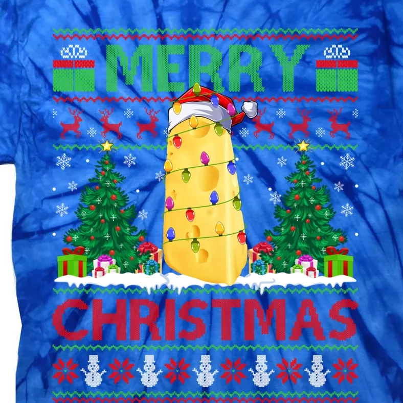 Cheese Lover Xmas Tree Ugly Santa Cheese Christmas Funny Gift Tie-Dye T-Shirt