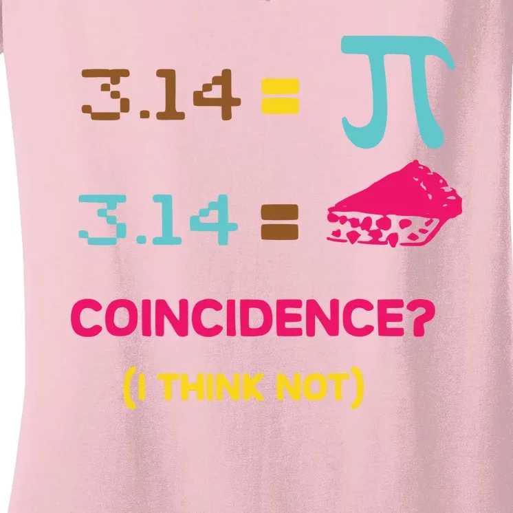 Cool March 14 Pi Day Coincidence Women's V-Neck T-Shirt