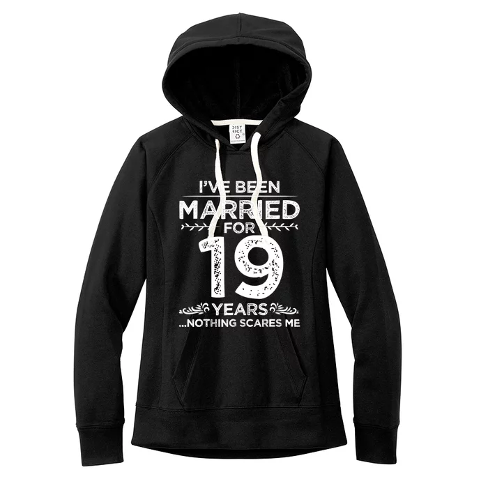 Couples Married 19 Years Retro 19th Wedding Anniversary Women's Fleece Hoodie