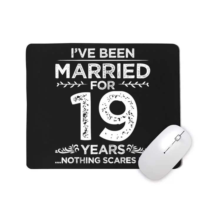 Couples Married 19 Years Retro 19th Wedding Anniversary Mousepad